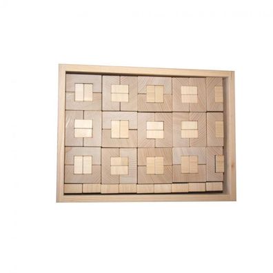 Quader-Portalbausteine im Kasten - natur - 144 Bauklötze - 33mm