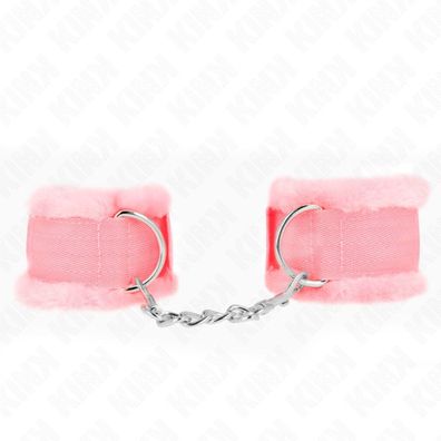 Kink - Pelzgefütterte Handgelenkfesseln Rosa Einstellbar 17-31 Cm X 7 Cm