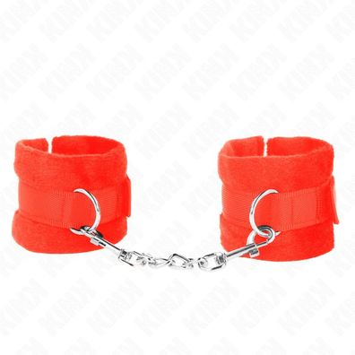 Kink - Anfänger Pelz Handschellen Rot 30 X 7 Cm