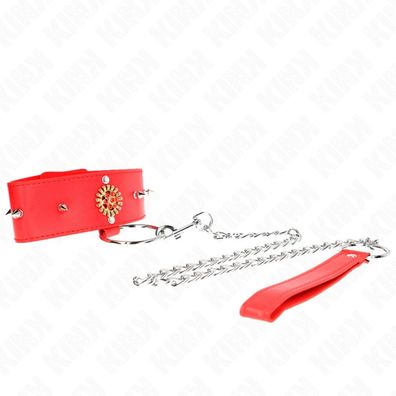 Kink - Rote Diamant-Halskette mit Gürtel 65 Cm Ajdustable 35-51 Cm X 7 Cm