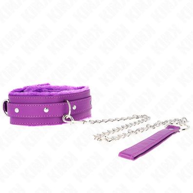 Kink - Halsband mit Leine 65 Cm mit Einschränkungen lila 36-42 Cm X 5.5 Cm