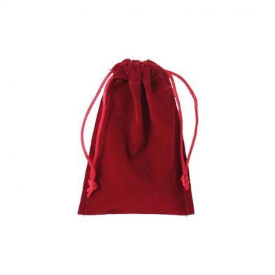 Samtbeutel - Samt - mit Kordel - ca. 95x140 mm - groß - lang - rot