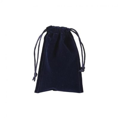 Samtbeutel - Samt - mit Kordel - ca. 95x140 mm - groß - lang - blau