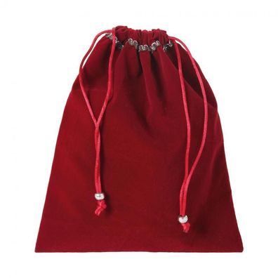 Samtsäckchen XL - Samt - mit Kordel - ca. 180x220 mm - lang - bordeaux-rot