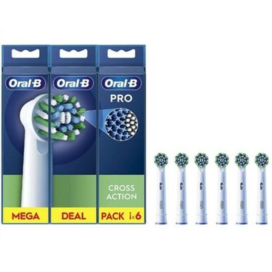 Cross Action White EB50 replacement brush heads 6 pcs