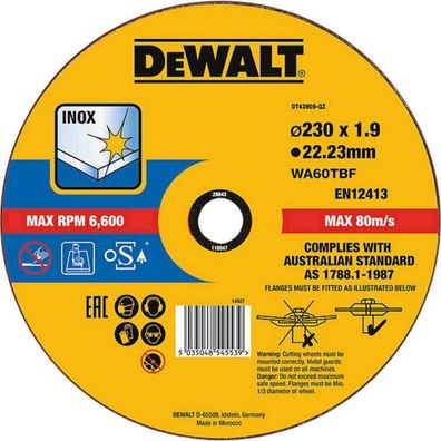 DEWALT Trennscheibe 230x1,9x22,23 mm Inox