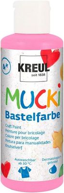 KREUL 24107 - Mucki Bastelfarbe für Kinder, 80 ml in rosa, Kindermalfarbe auf Wasserb