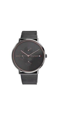 Tommy Hilfiger Jenna Multifunktionsuhr Grau Milanaise Edelstahl 1781945