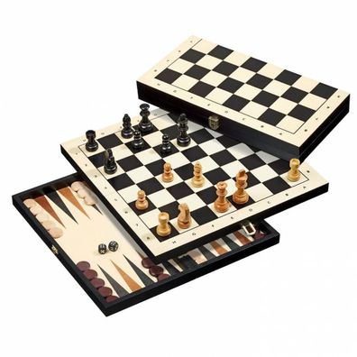 Schach-Backgammon-Dame-Set - Feld 44 mm