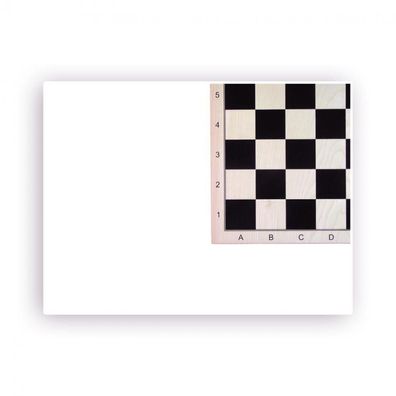 Schachbrett Ahorn bedruckt - mit Zahlen und Buchstaben - Breite 48 cm - Feldgröße 5