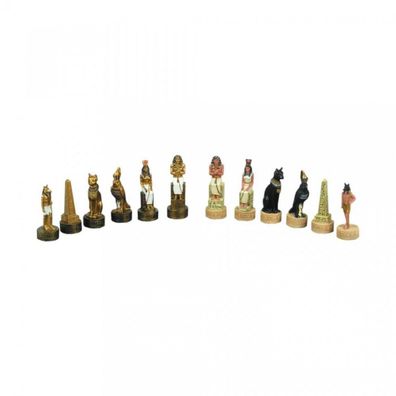 Schachfiguren - Ägypten - gemahlener Stein - Königshöhe 84 mm