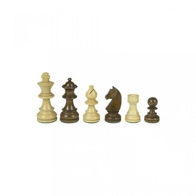 Schachfiguren - Staunton - braun - Königshöhe 63 mm