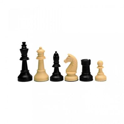 Schachfiguren - Turnier - Kunststoff - schwarz-beige - Königshöhe 90mm