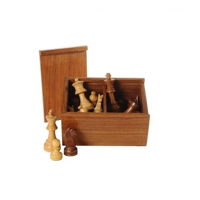 Schachfiguren Palisander braun-natur - Königshöhe 83 mm