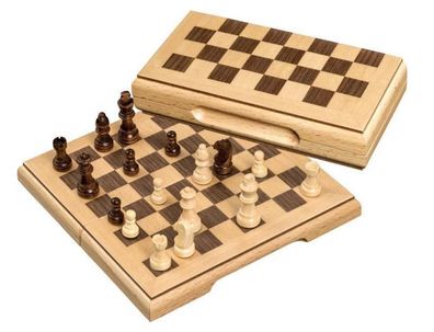 Schachspiel - Reiseschach - magnetisch - klein - Breite 17 cm