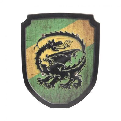 Schild grün - gelb Drache