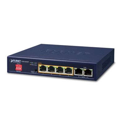 PLANET 4-Port 10/100/1000T 802.3at PoE + 2-Port