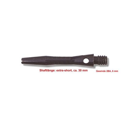 Shaft Aluminium - extra short - 30 mm - schwarz - 3 Stück