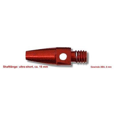 Shaft Aluminium - ultra short - 15 mm - rot - 3 Stück