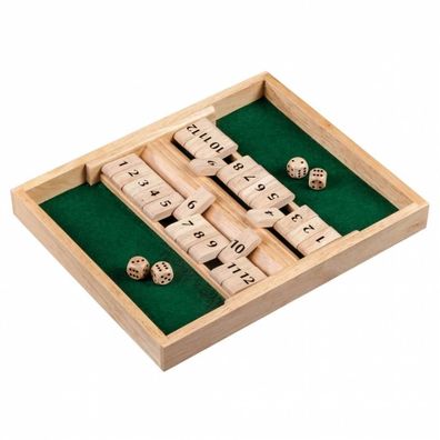 Shut the Box - 12er - für 1-2 Personen - mit Würfeln