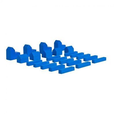 Siedler Set - blau - Spielsteine - Stadt - Siedlung - Strasse