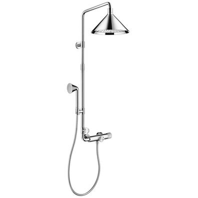 AXOR Showers/Front Showerpipe mit Thermostat und Kopfbrause 240 2jet, Brushed Red Gol