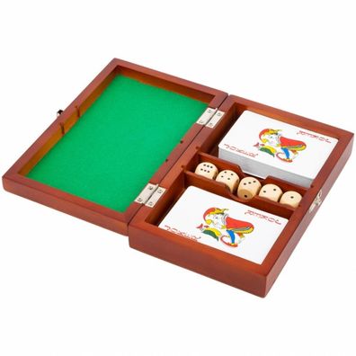 Spielbox Karten und Würfel