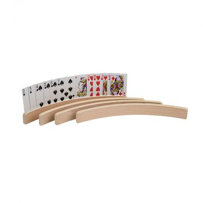 Spielkartenhalter aus Holz - 4er Set - ohne Spielkarten - 35 cm