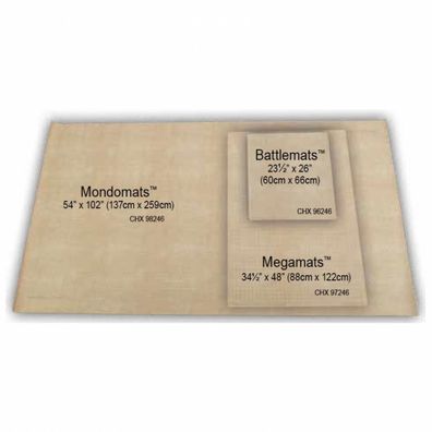 Spielmatte - Reversible Battlemat (ca. 60x66cm) mit 25mm Quadraten und Sechsecken