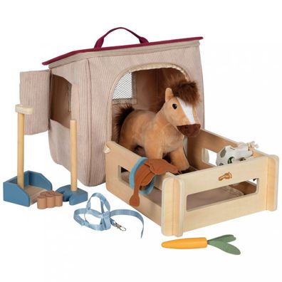 Spielset Pferd mit Stall und Zubehör in der Tasche