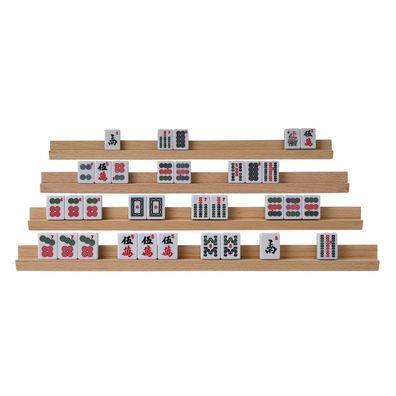 Spielsteinhalter aus Holz - 4er Set - für Domino und Mah Jongg - ohne Spielsteine -