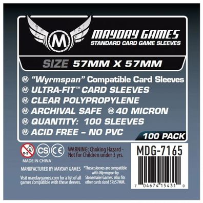 Standard - Schwingenschlag/Wyrmspan kompatibel - Card Sleeves (100 Stück) - ca. 57x5