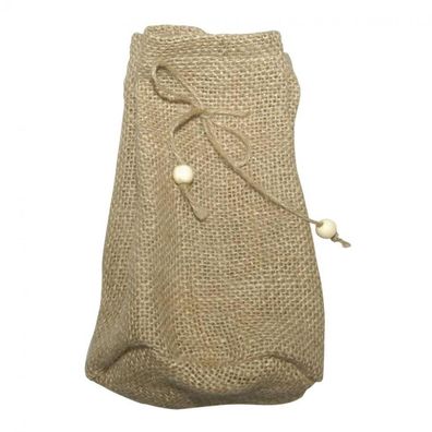 Stoffbeutel aus Jute mit Boden - groß - ca. 17 x 10 cm - beige