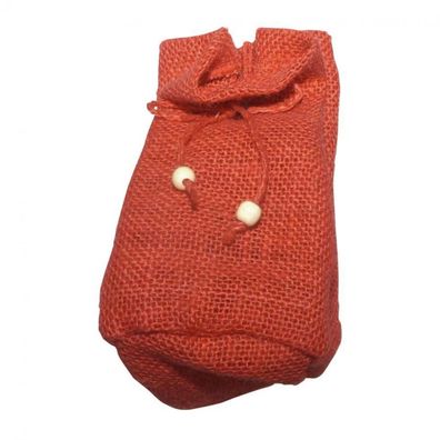 Stoffbeutel aus Jute mit Boden - groß - ca. 17 x 10 cm - rot
