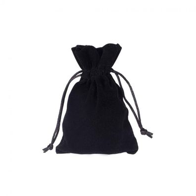Stoffbeutel aus Samt - ca. 10 x 15 cm - schwarz