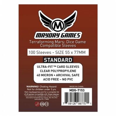 Terraforming Mars - Dice Game Compatible Sleeves (ca. 55 x 77 mm) - 7153