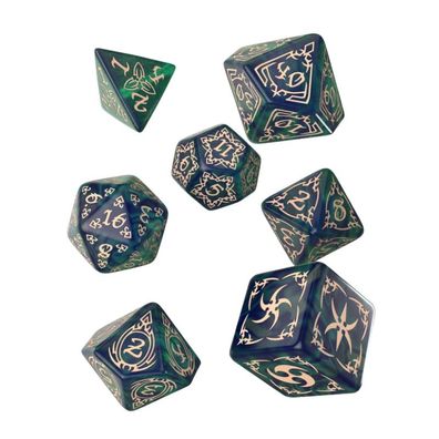 Tribal Dice Set - Blue-green/Beige