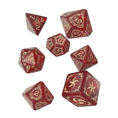 Tribal Dice Set - Shimmering red/Beige