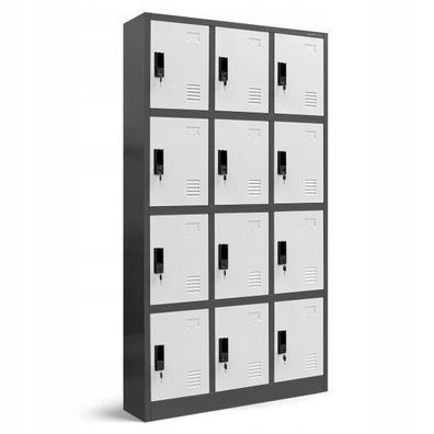 Wertfachschrank Schließfachschrank Fächerschrank 185x90x40 cm Anthrazit-weiß