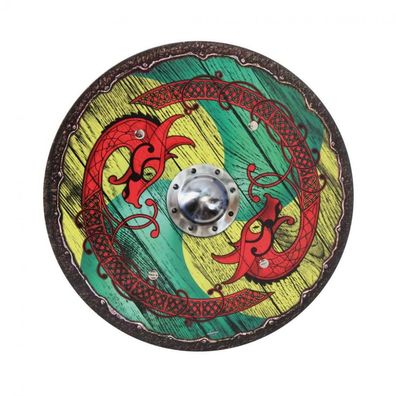 Wikingerschild Drache grün-gelb
