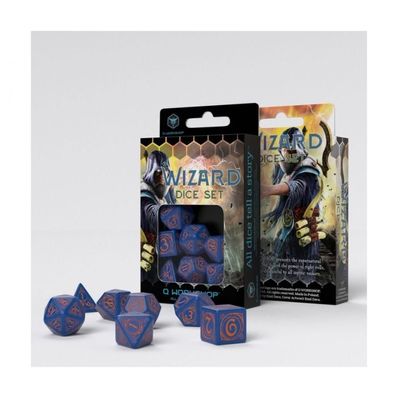 Wizard Dark-blue & orange Dice Set (7)