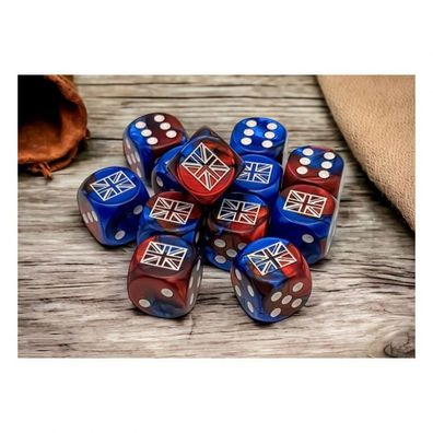 Würfel - 16 mm - United Kingdom/England - Gemini Blue-Red/white - (12 x W6)