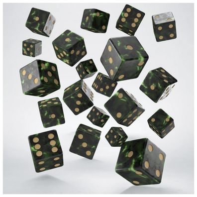 Würfel - D6s - Bottle green/Gold