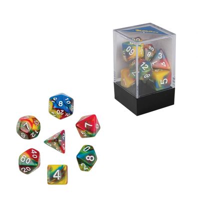 Würfel - oblivion - bunt - 7er Set in Acrylbox