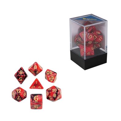 Würfel - oblivion - rot - 7er Set in Acrylbox