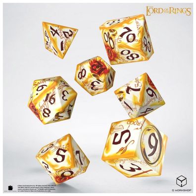 Würfel Set - Der Herr der Ringe - Ring-bearers – Whitefire Radiance - 7 Würfel