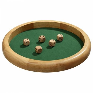 Würfelbrett - extra groß - Hevea-Holz - Würfelfläche mit Filz - 40cm