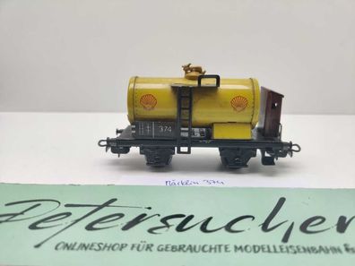 Märklin H0 AC 374 Kesselwagen m Bremserhaus "SHELL" / Metallausführung / sehr gut