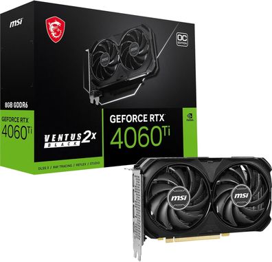 MSI GeForce RTX 4060 Ti Ventus 2X Black 8G OC Grafikkarte