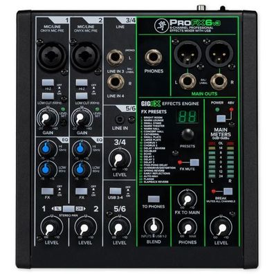 Mackie Mischpult ProFX6v3 6-kanaliger Analogmixer